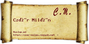 Czár Milán névjegykártya
